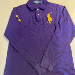 Ralph Lauren Purple Polo Shirt with Yellow Accents